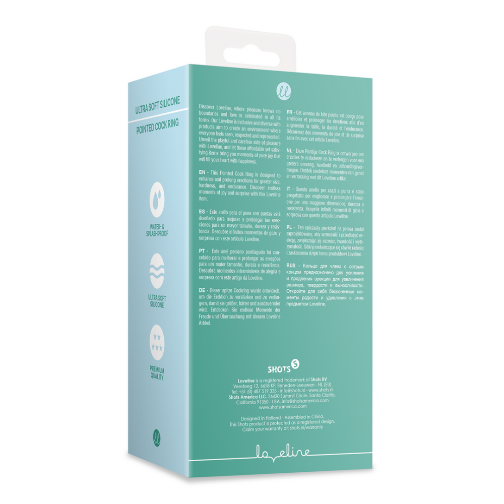 Ultra Soft Silicone Pointed Cock Ring - Blauw Gras - Afbeelding 3