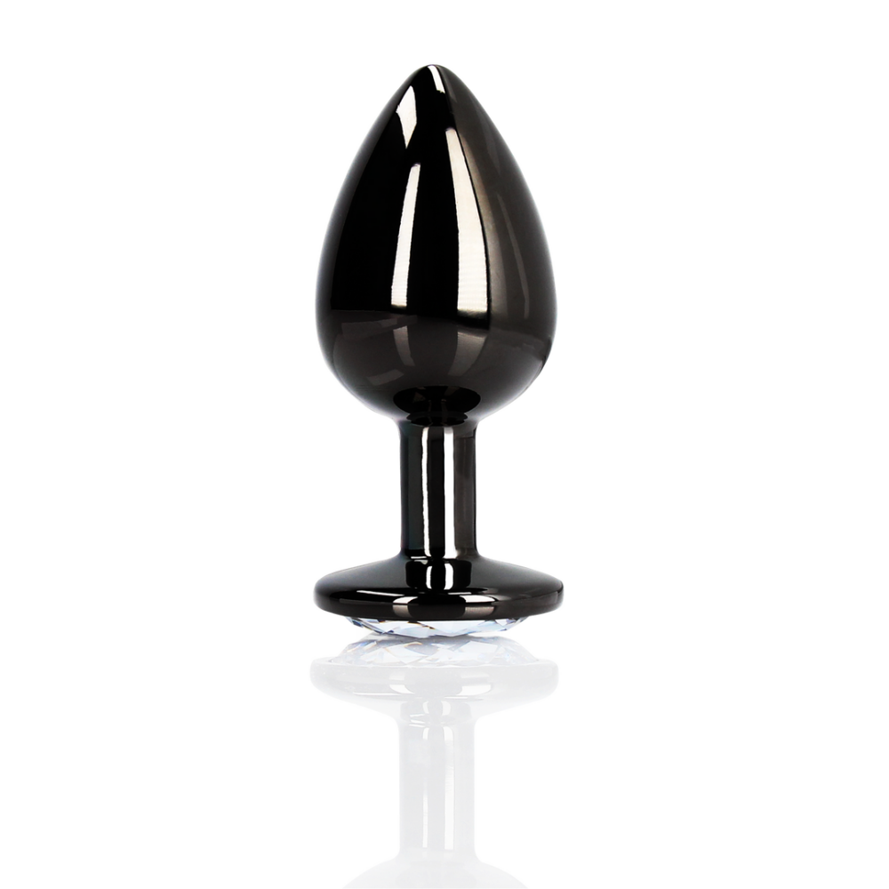 Ronde Gem Butt Plug - Medium - Gunmetal/Diamond