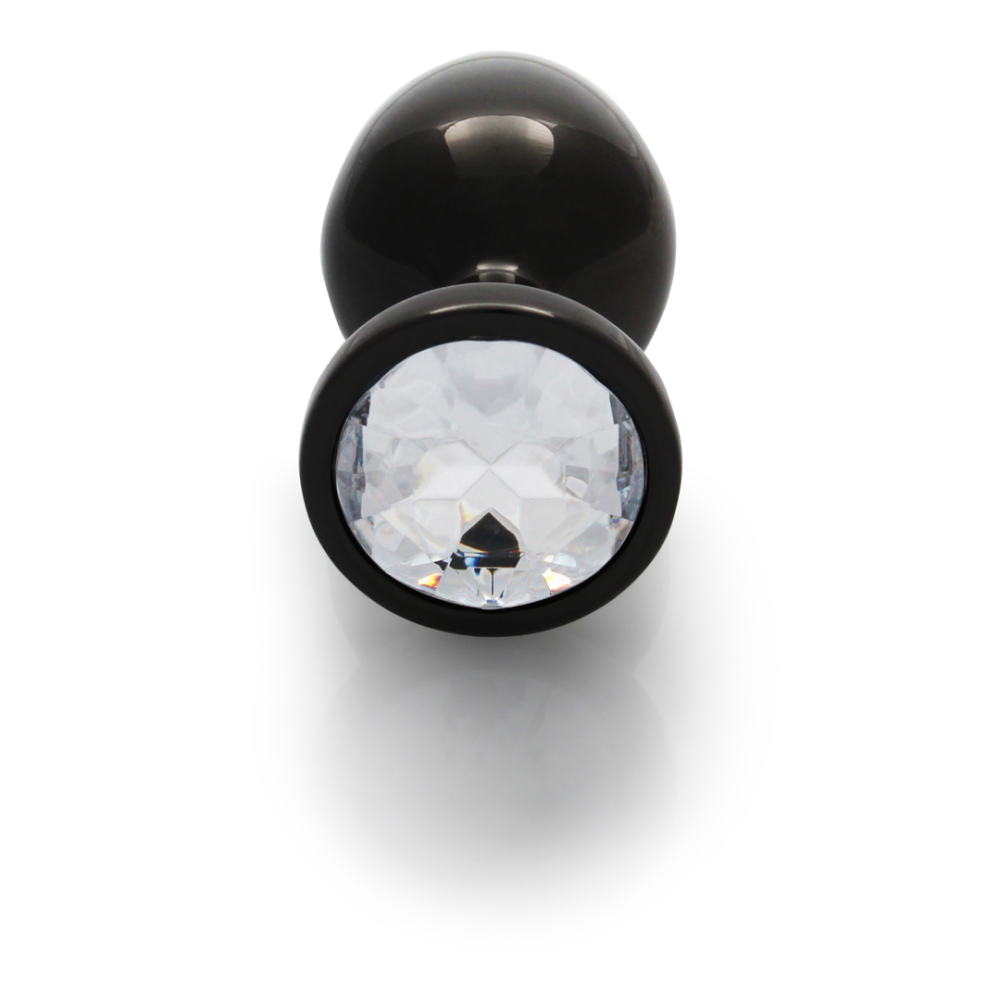 Ronde Gem Butt Plug - Medium - Gunmetal/Diamond - Afbeelding 5
