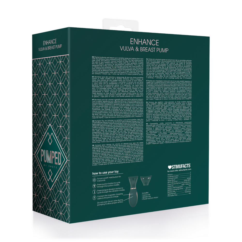 Enhance - Oplaadbare Vulva- en Borstpomp - Bosgroen - Afbeelding 3
