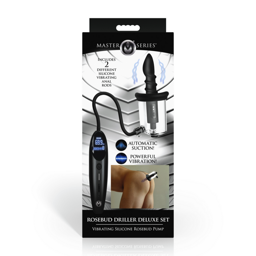 Rosebud Driller Deluxe Set - Vibrerende Silicone Rosebud Pomp - Transparant - Afbeelding 3