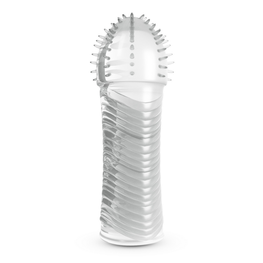 Geribbelde Penis Sleeve - Transparant