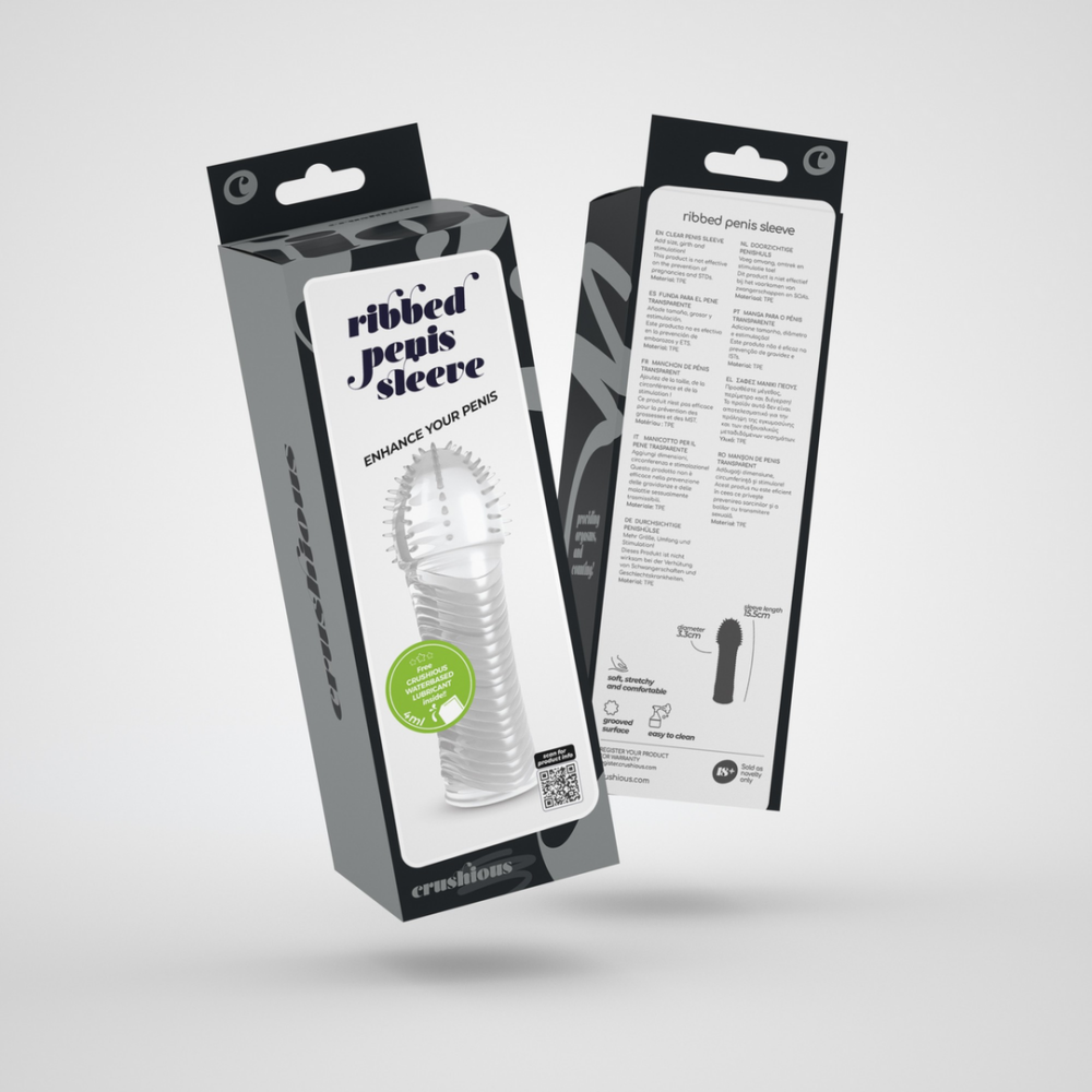 Geribbelde Penis Sleeve - Transparant - Afbeelding 2