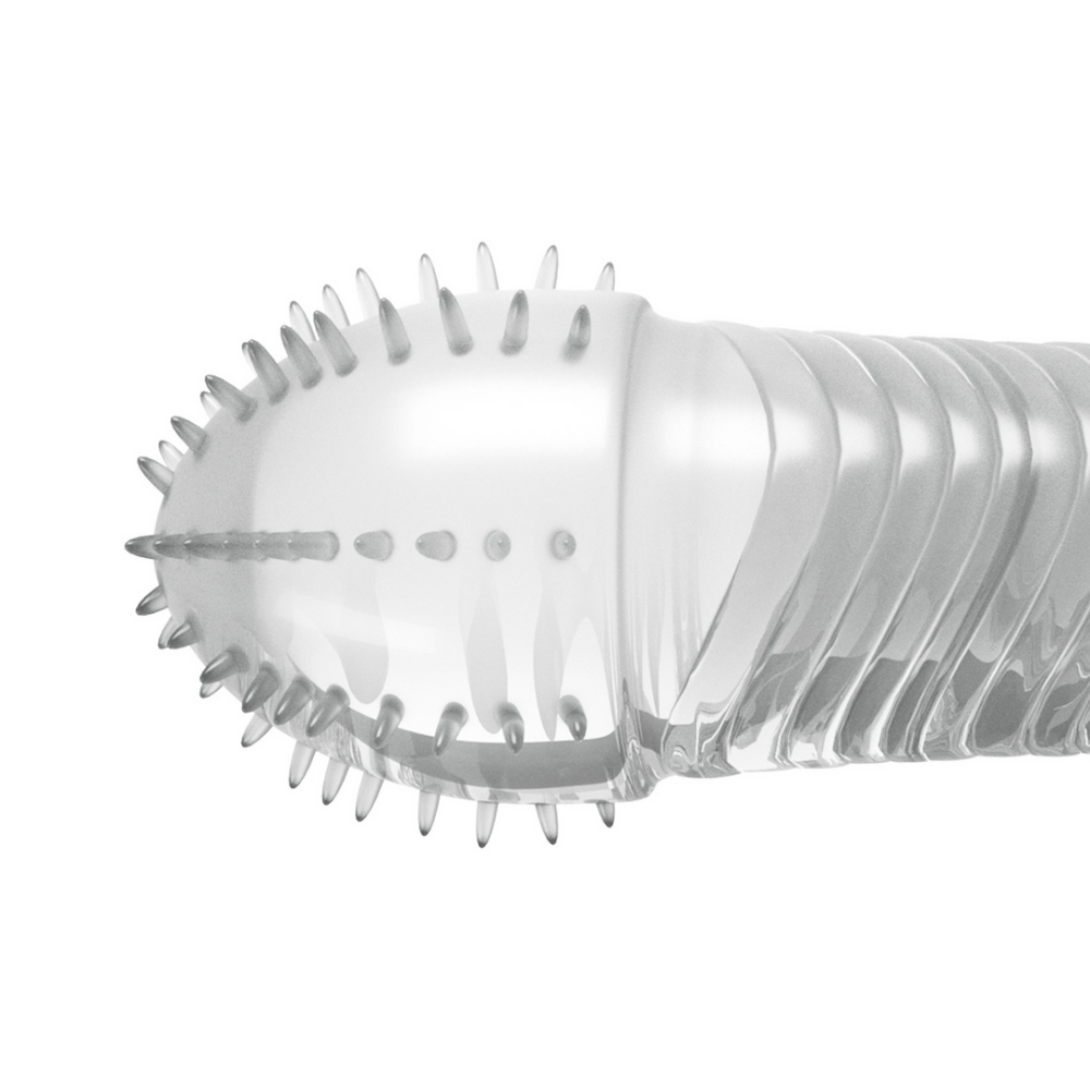 Geribbelde Penis Sleeve - Transparant - Afbeelding 4