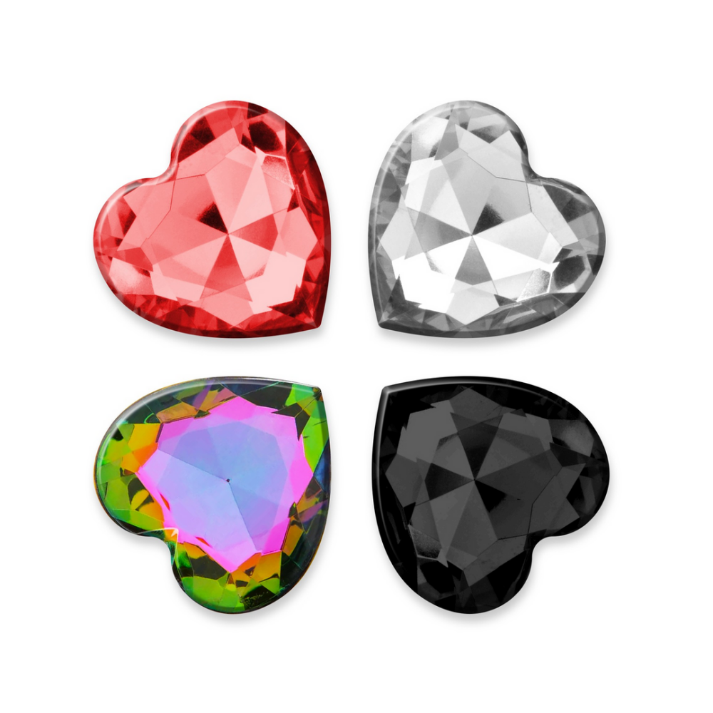 Cuore - Anale Plug met Vier Verwisselbare Edelstenen - Klein - Zwart - Afbeelding 3