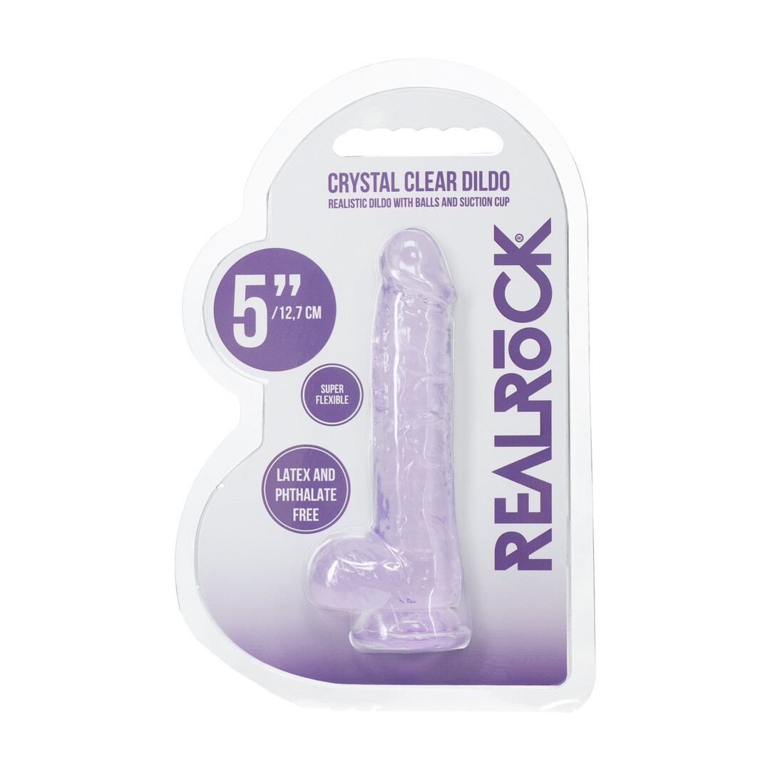 Realistische Dildo met Ballen - 5 / 12,7 cm - Paars - Afbeelding 2