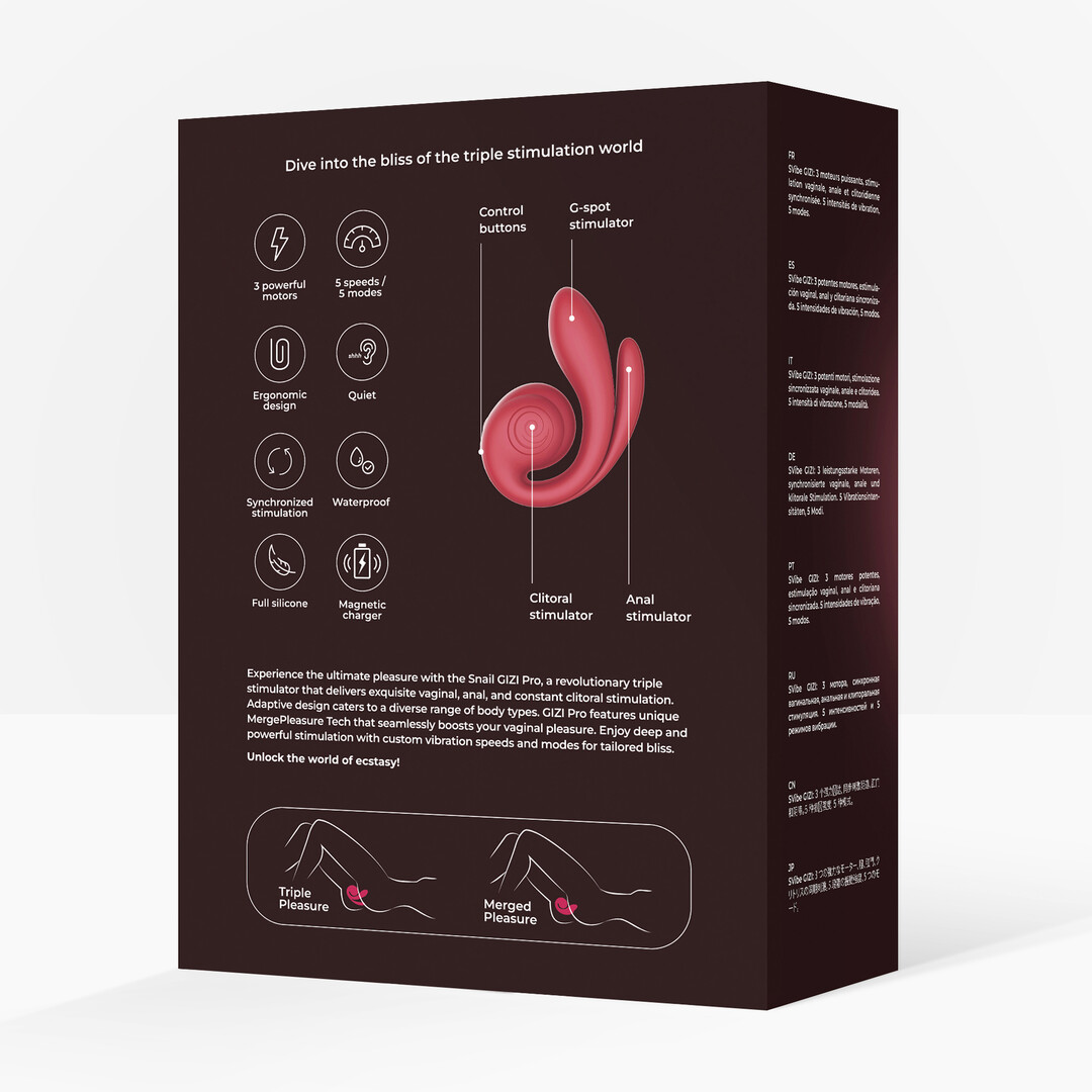 GIZI Pro - Drievoudige Stimulator - Bordeaux - Afbeelding 3