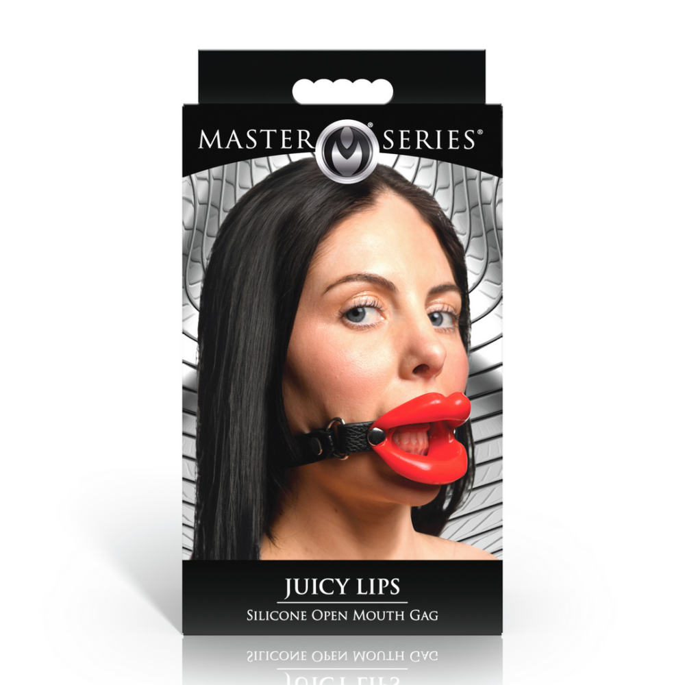 Juicy Lips - Siliconen Open Mond Gag - Rood - Afbeelding 3