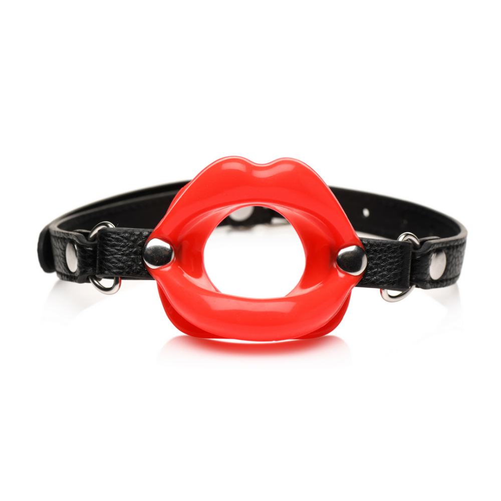 Juicy Lips - Siliconen Open Mond Gag - Rood - Afbeelding 4
