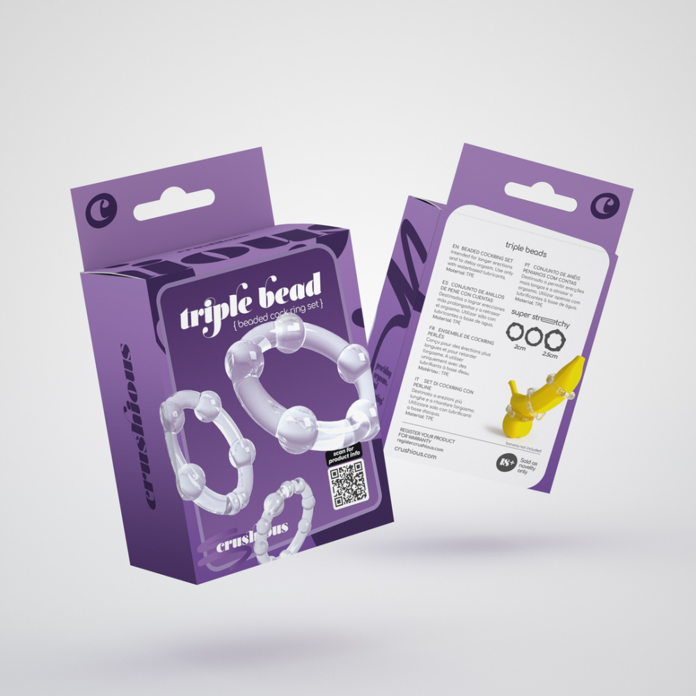 Triple Bead - Cockring Set - Doorzichtig - Afbeelding 2