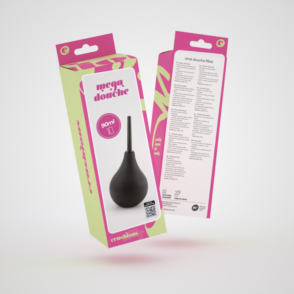 Mega Douche - Anale Douche - 90 ml - Zwart - Afbeelding 2