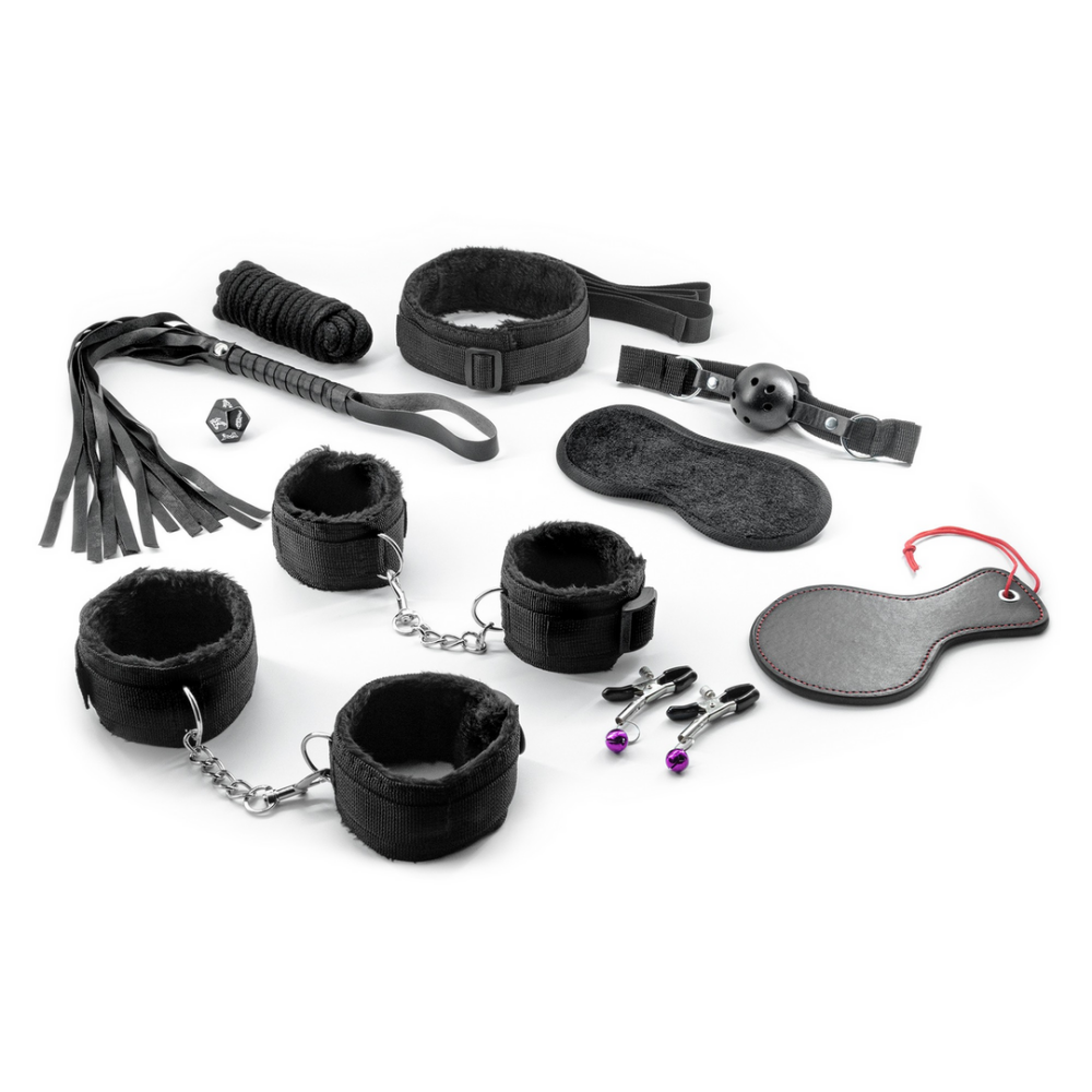 Master and Cummander - 11-delige Bondage Set - Zwart