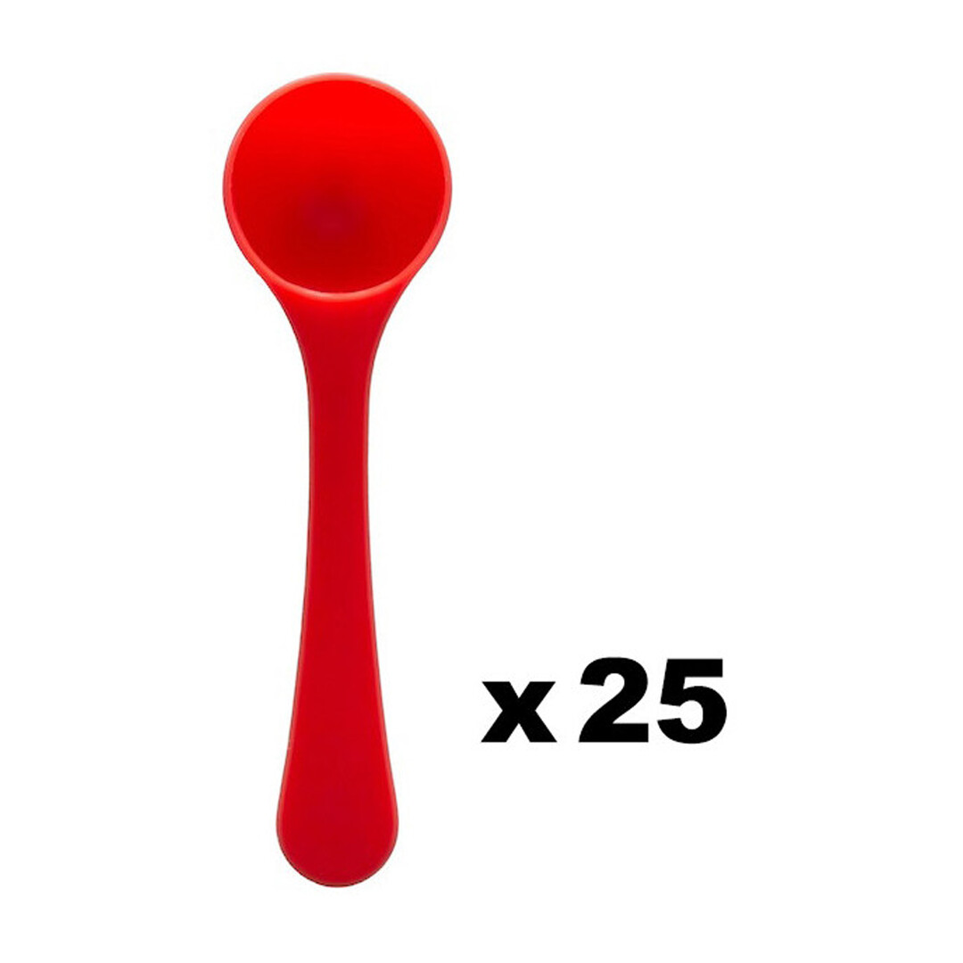 Verpakking van 25 Rode Lepels - 0,21 oz / 6 gr Dosering - Afbeelding 3