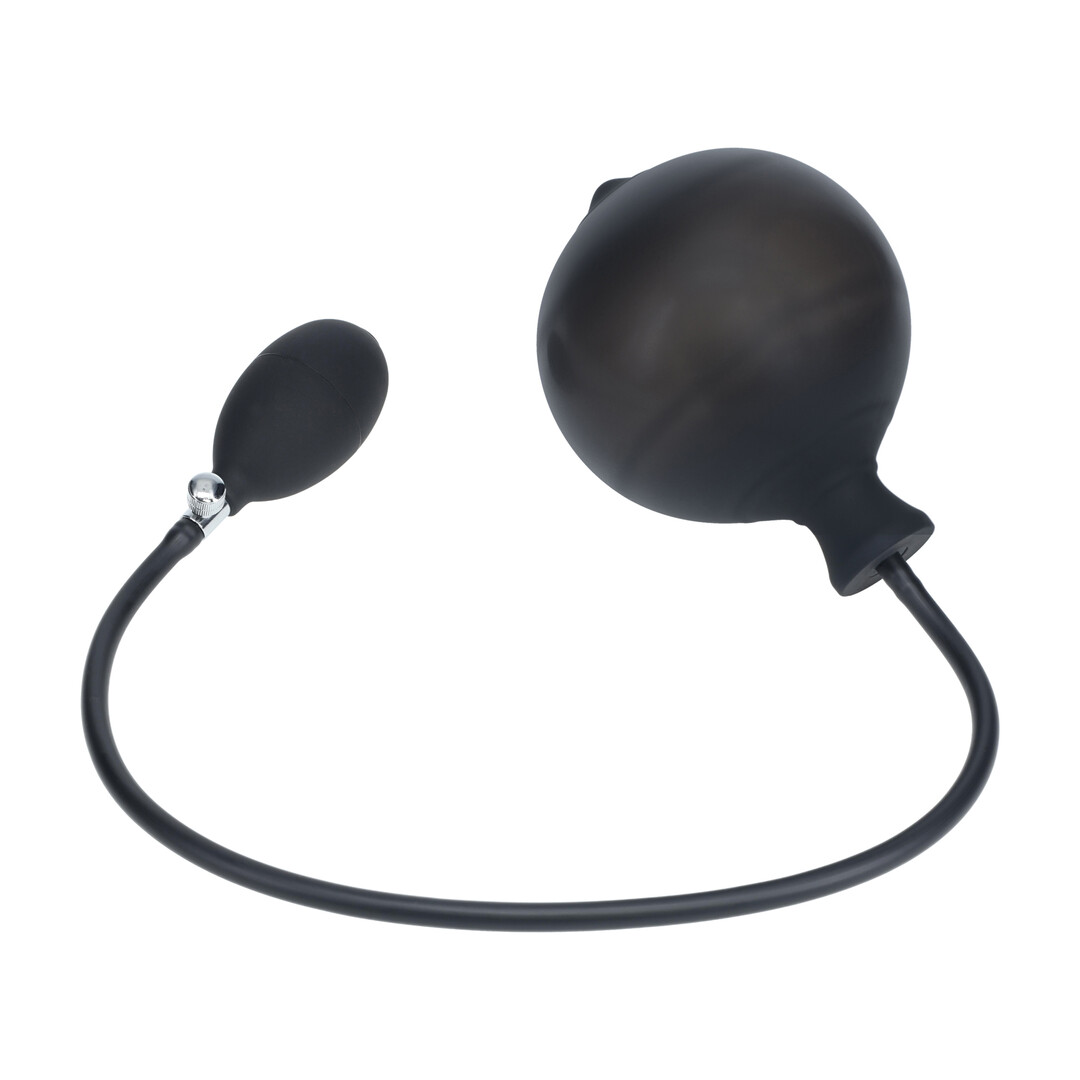 Geribbelde Opblaasbare Siliconen Anale Plug - Zwart - Afbeelding 4