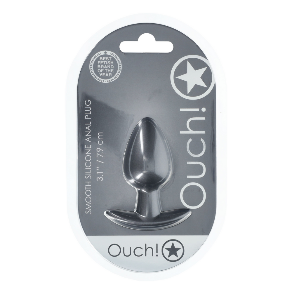 Zachte Siliconen Anale Plug - Medium - 3,1 / 7,9 cm - Gunmetal - Afbeelding 2