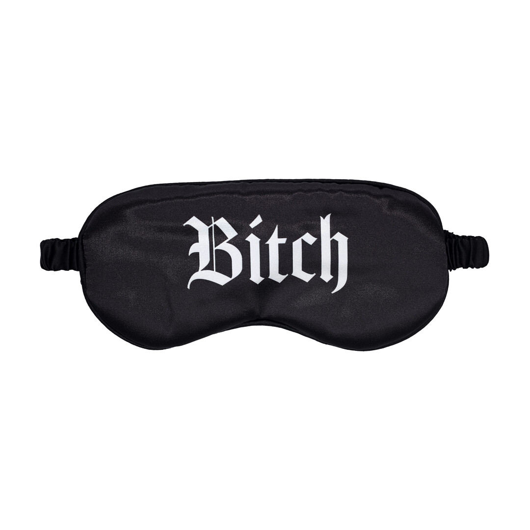 Bitch - Gedrukte Satijnen Masker - Zwart