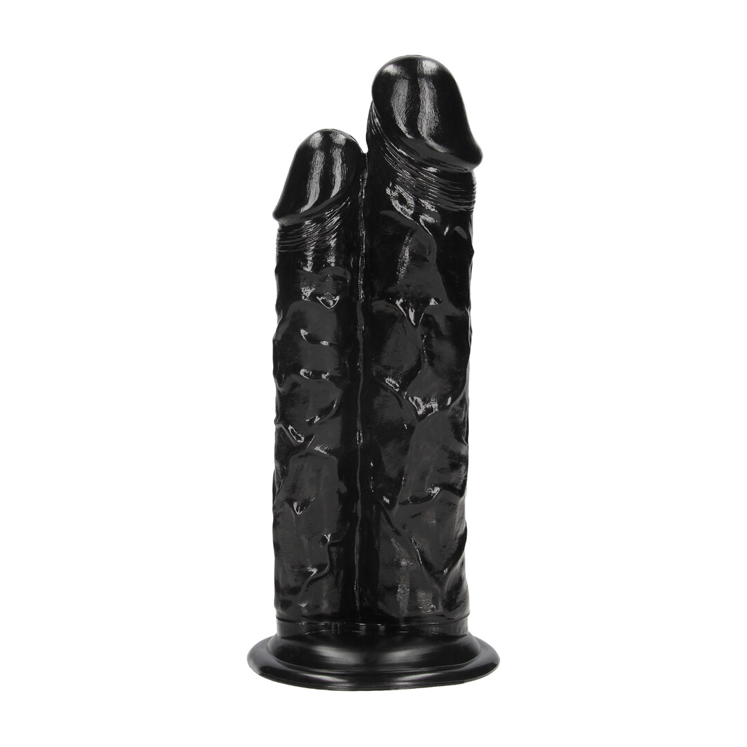 Double Titan - Realistic Double Dildo - 824 gr / 24,5 cm - Black - Afbeelding 4