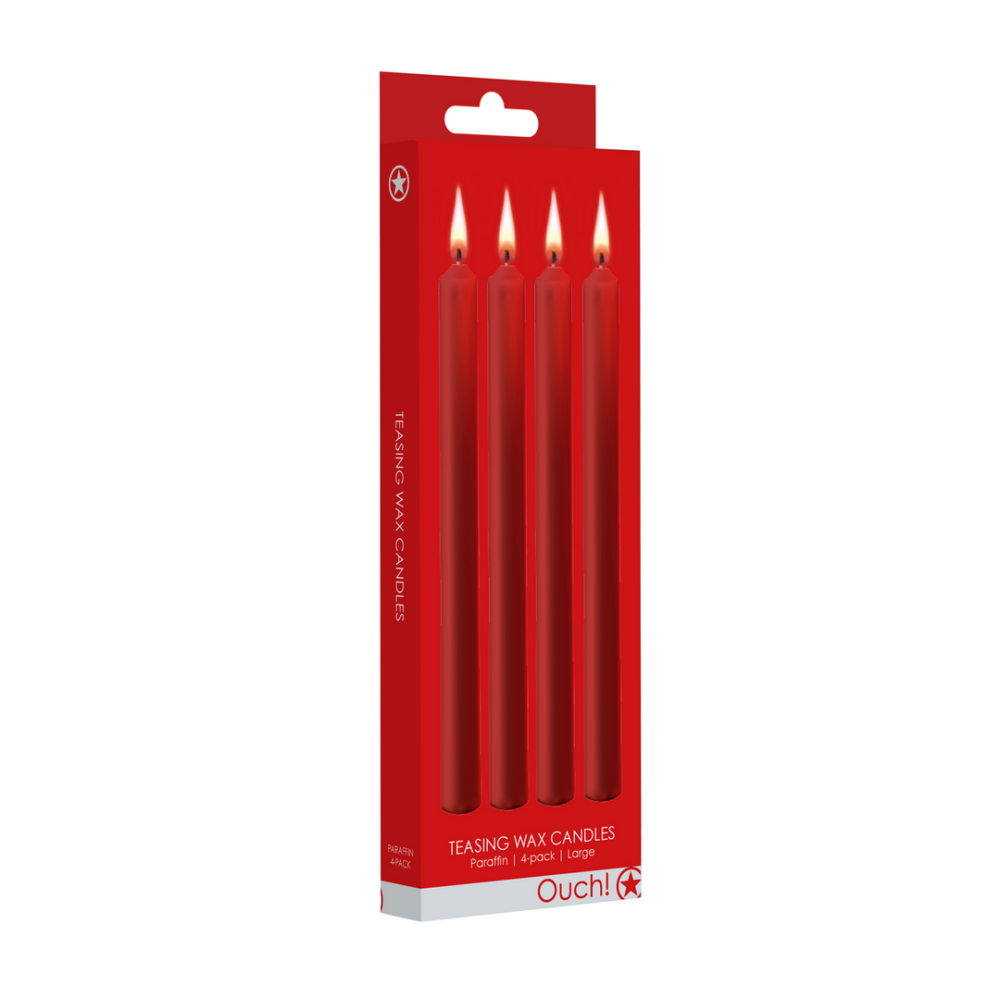 Plagen Kaarsen - 4 Stuks - Groot - Rood - Afbeelding 2