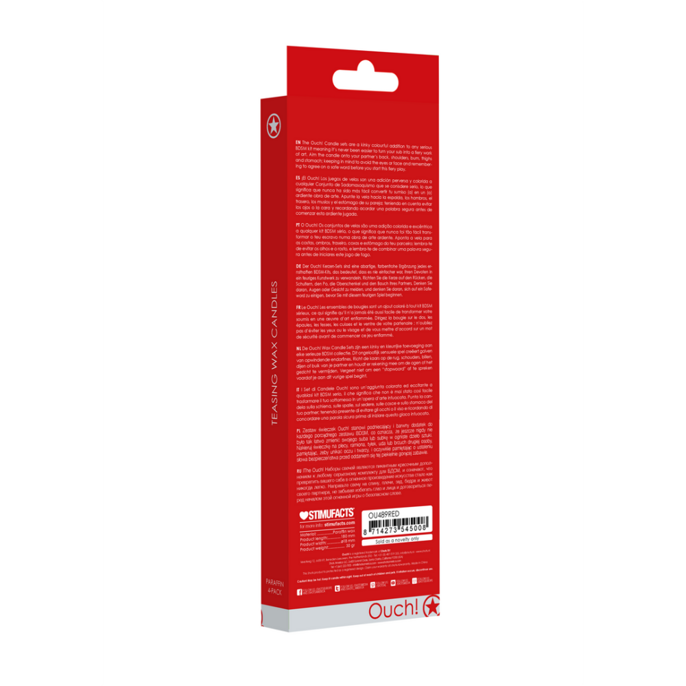 Plagen Kaarsen - 4 Stuks - Groot - Rood - Afbeelding 3