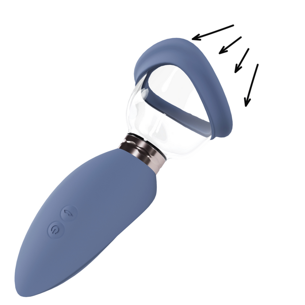 Opwindend - Oplaadbare Vulva- en Borstpomp - Blauw
