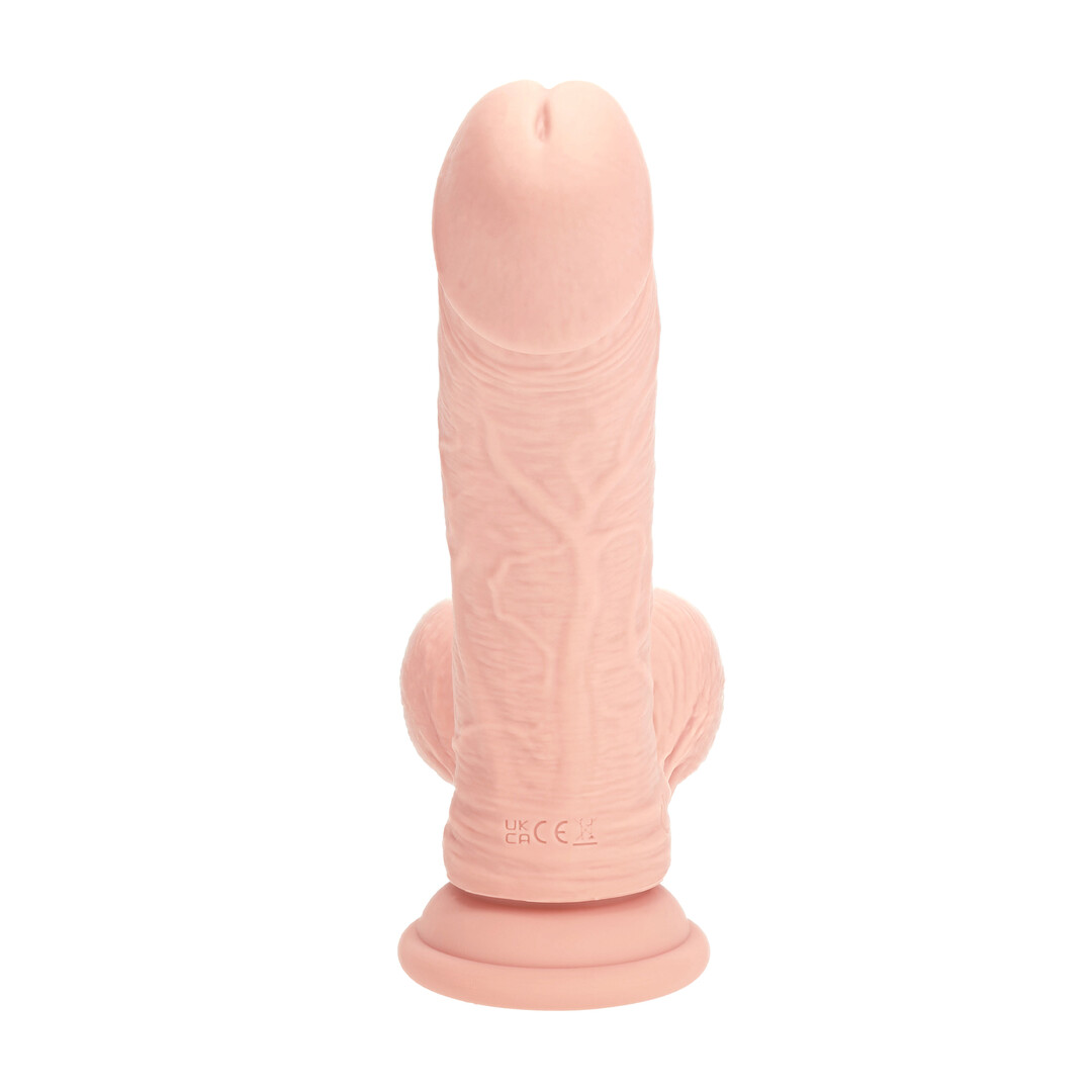 Dual Density Rechargeable Liquid Silicone Vibrator - Curved with Weighted Balls - 7 / 18 cm - Flesh - Afbeelding 5