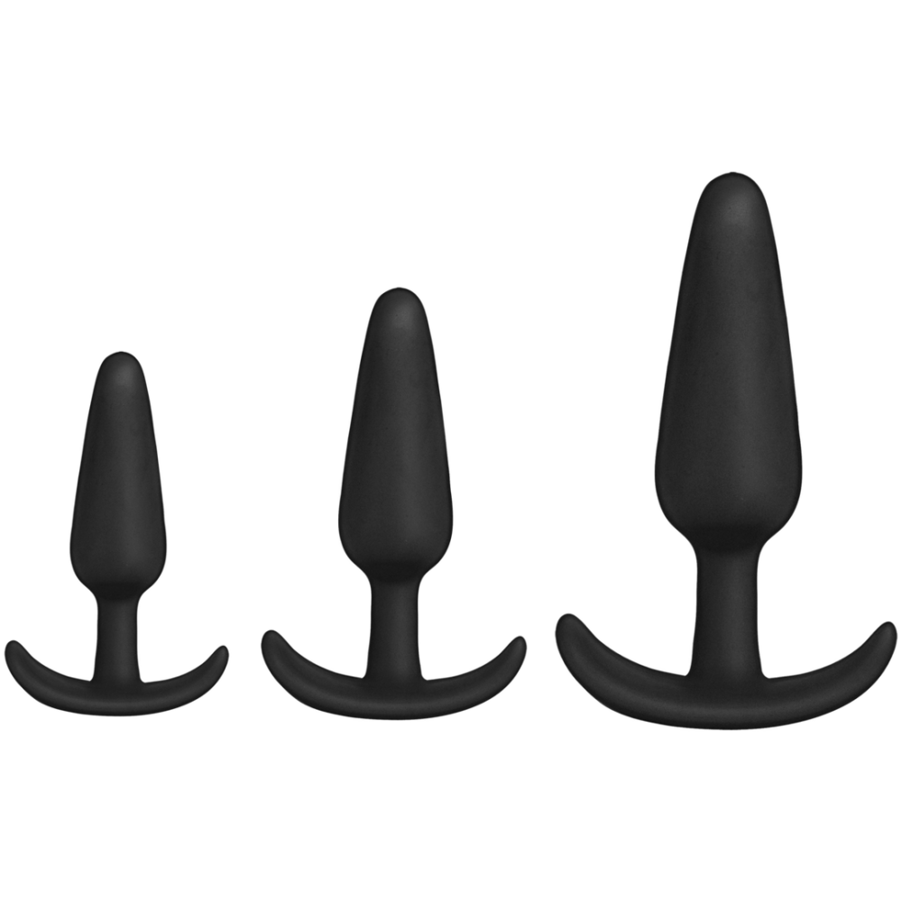 Tush Trainer - 3 Delige Siliconen Set - Zwart