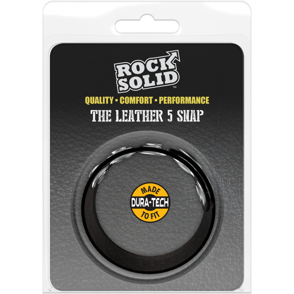 De Leather 5 Snap - Leather Cockring - Afbeelding 2