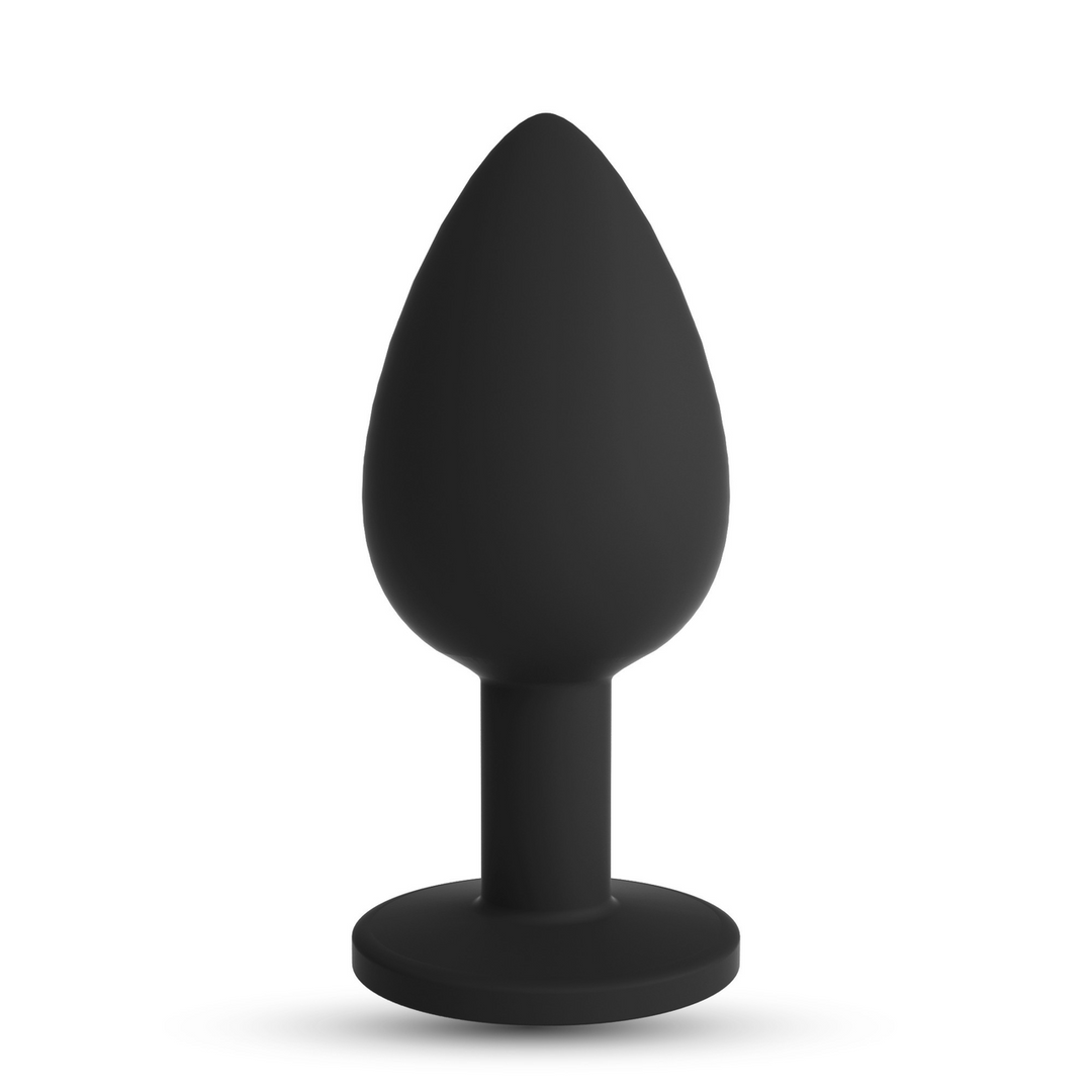 Camileo - Anale Plug met Vier Verwisselbare Edelstenen - Klein - Zwart - Afbeelding 3
