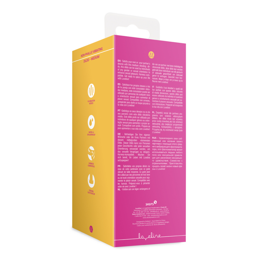Non-Phallic Vibrerende Dildo - Medium - Krachtig Roze - Afbeelding 3