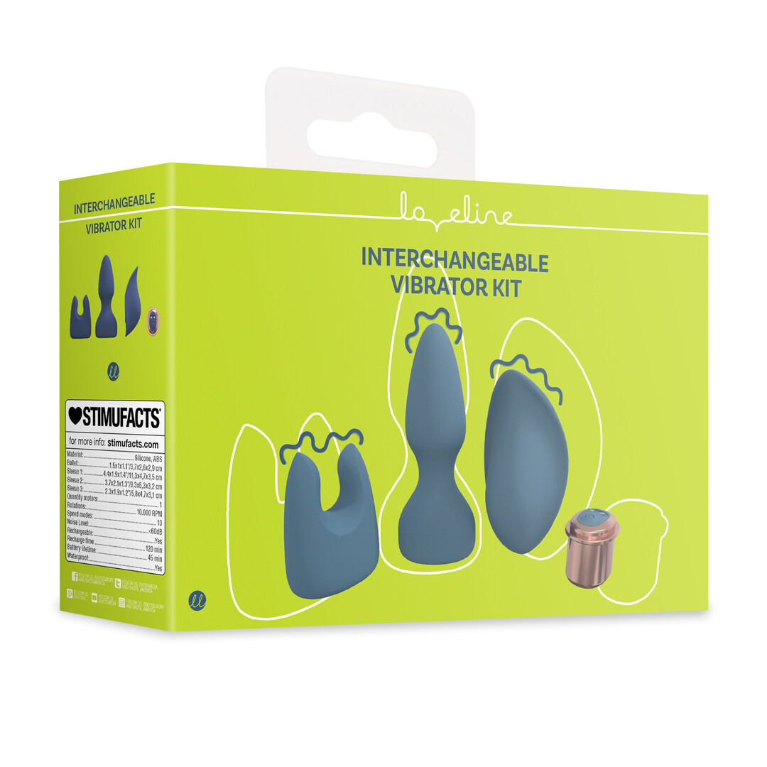 Vervangbare Vibrator Kit - Blauw/Grijs - Afbeelding 2