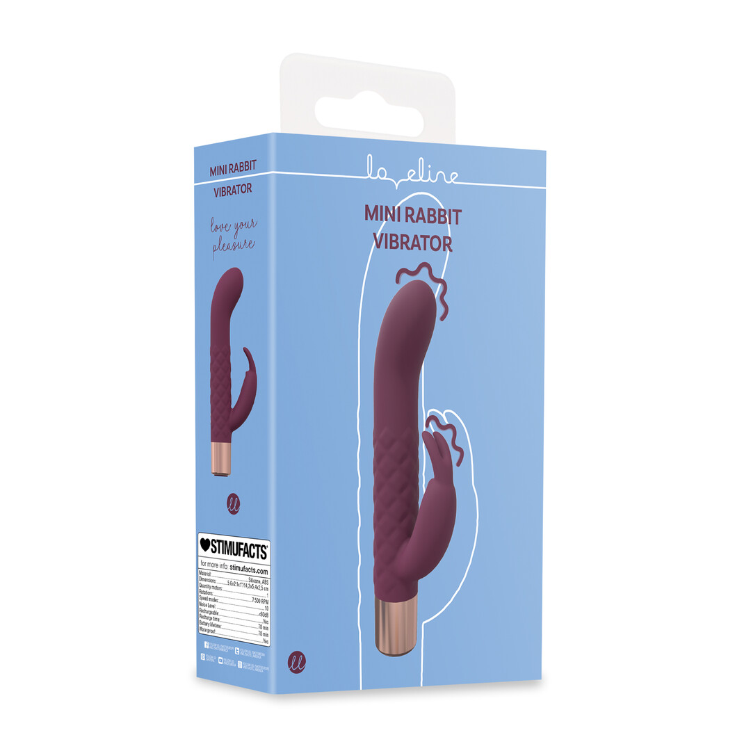 Mini Konijnen Vibrator - Bordeauxtint - Afbeelding 2