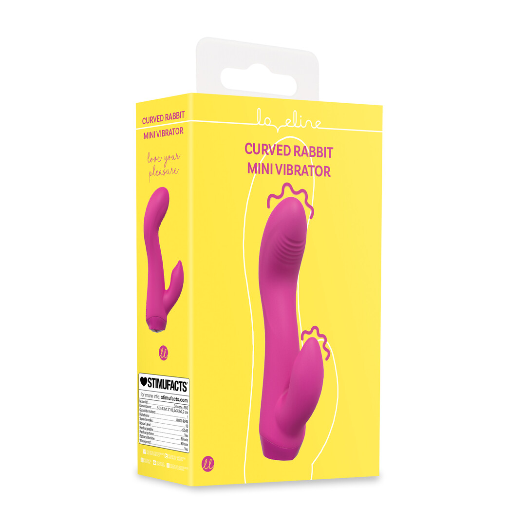 Mini Gebogen Konijnen Vibrator - Roze - Afbeelding 2