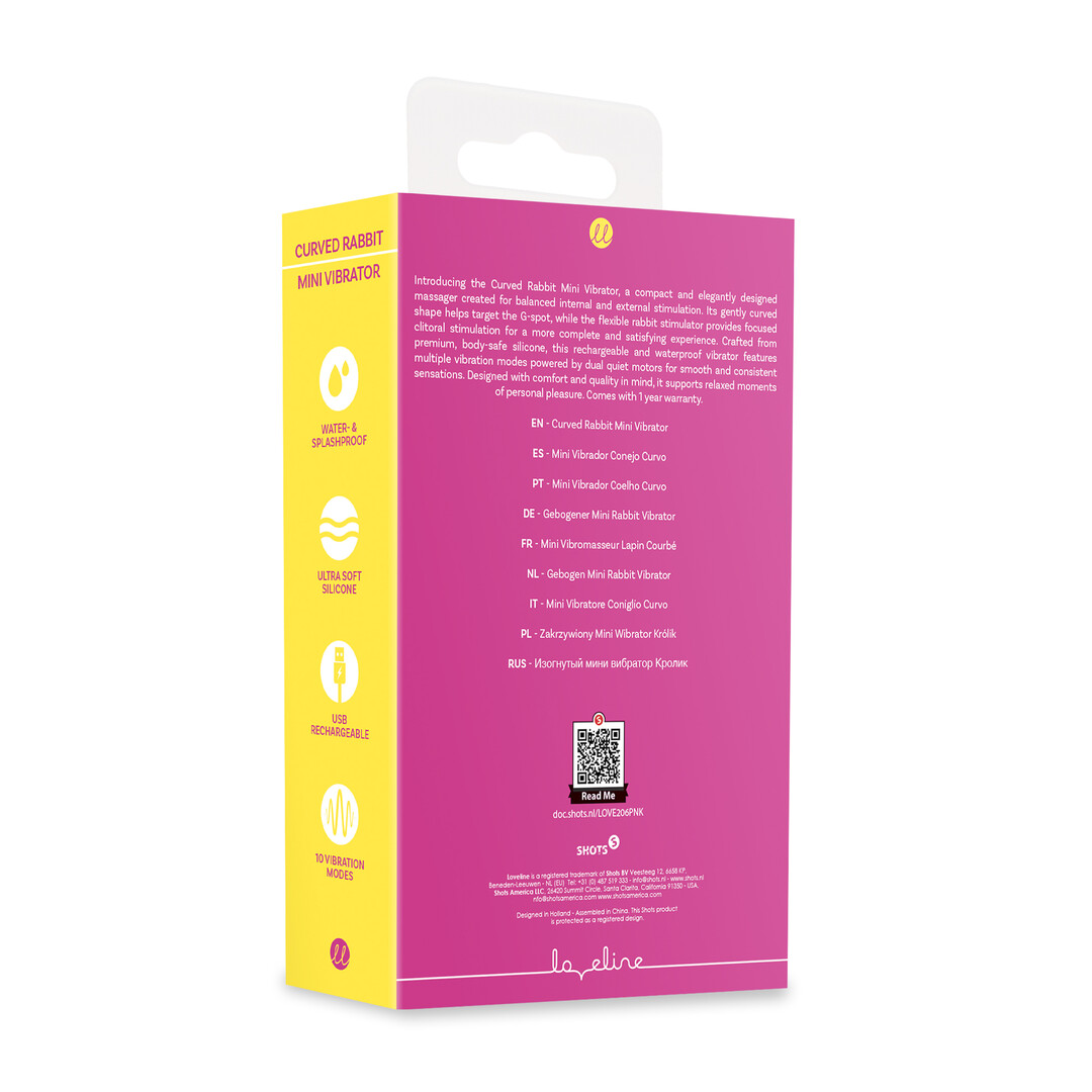 Mini Gebogen Konijnen Vibrator - Roze - Afbeelding 3