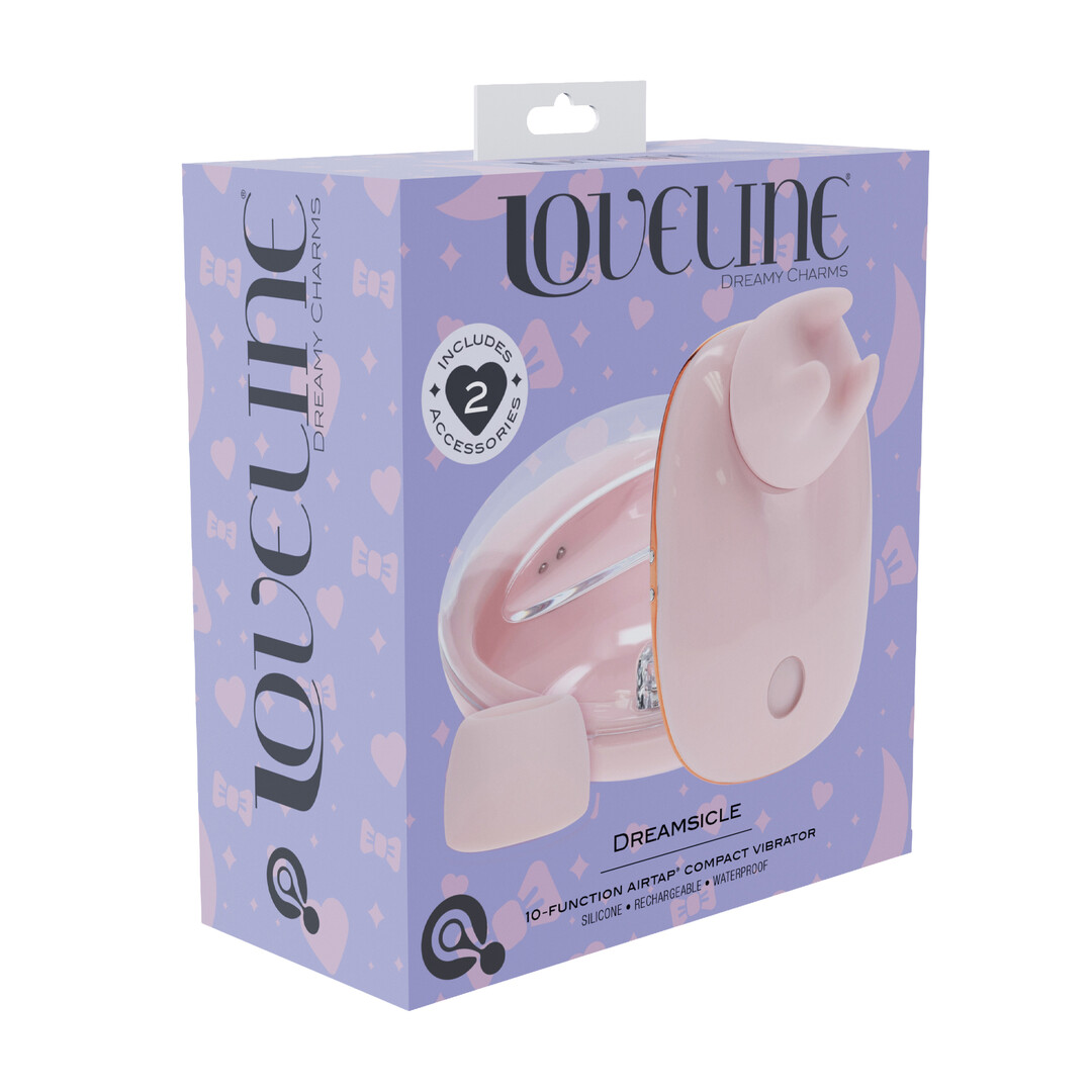 Dreamsicle - Compact AirTap Vibrator met Twee Hoofdaccessoires - Roze - Afbeelding 2