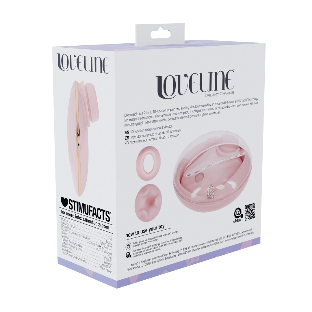 Dreamsicle - Compact AirTap Vibrator met Twee Hoofdaccessoires - Roze - Afbeelding 3