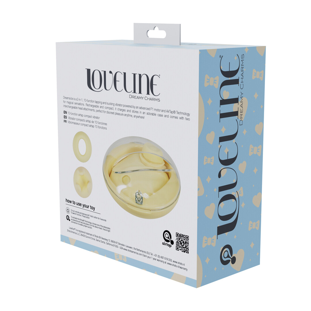 Dreamsicle - Compact AirTap Vibrator met Twee Hoofdaccessoires - Geel - Afbeelding 3