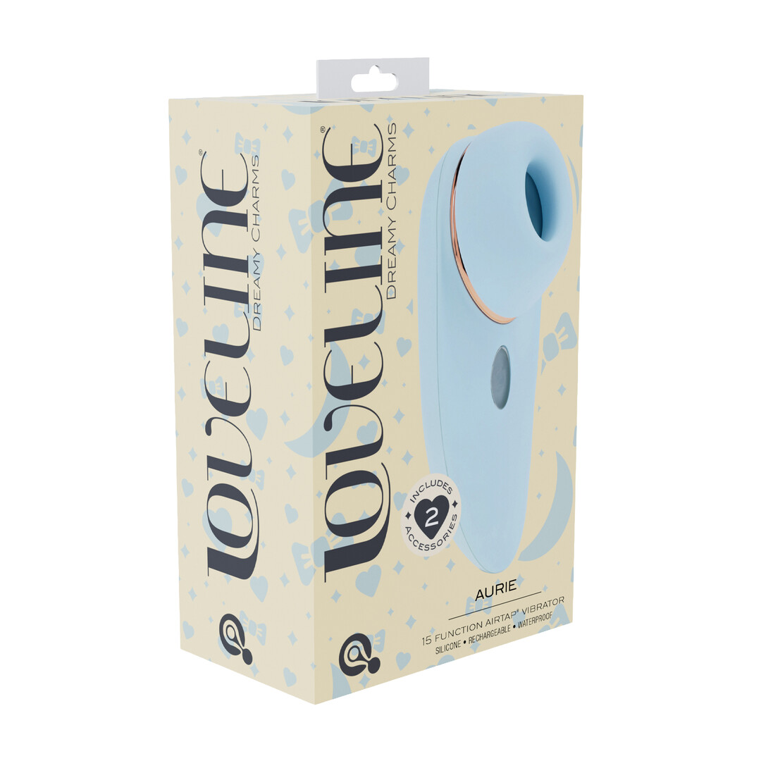 Aurie - AirTap Vibrator met Twee Hoofdaccessoires - Blauw - Afbeelding 2