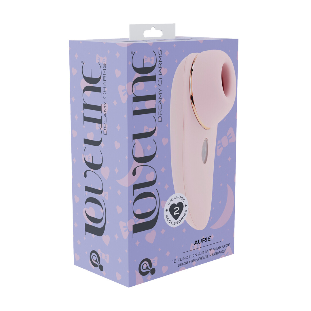 Aurie - AirTap Vibrator met Twee Hoofdaccessoires - Roze - Afbeelding 2