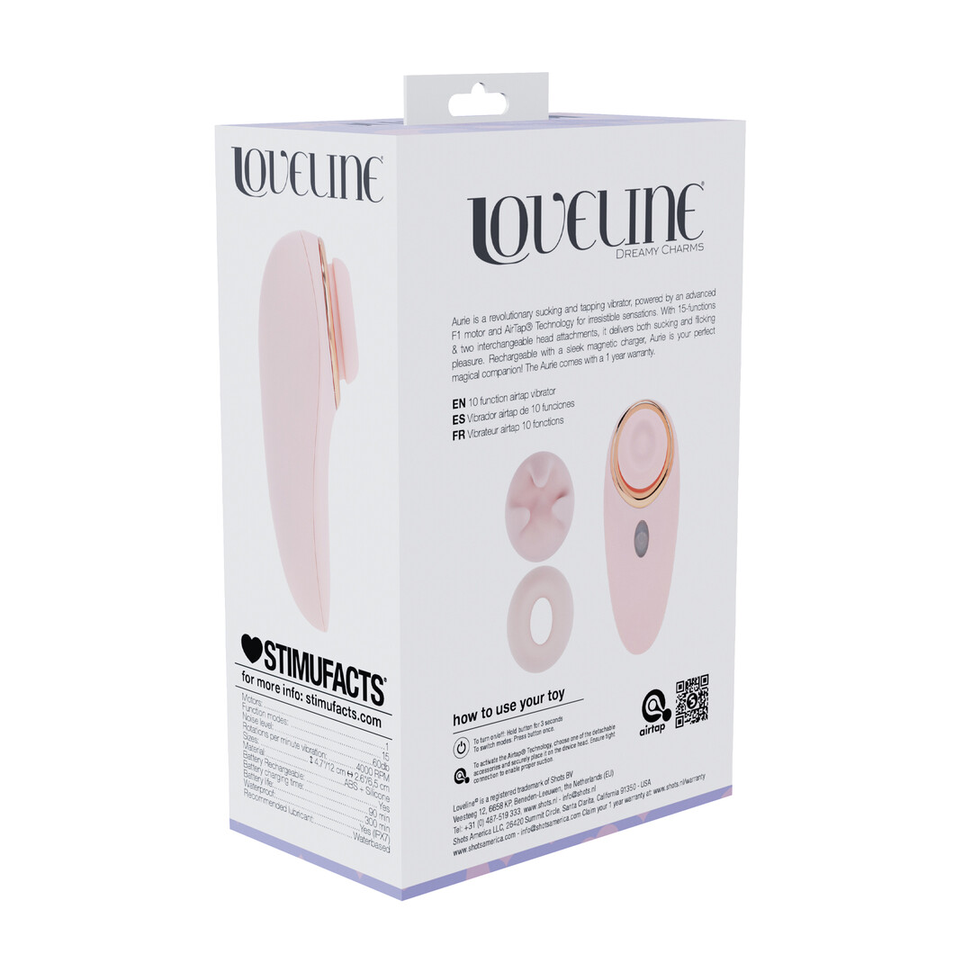 Aurie - AirTap Vibrator met Twee Hoofdaccessoires - Roze - Afbeelding 3