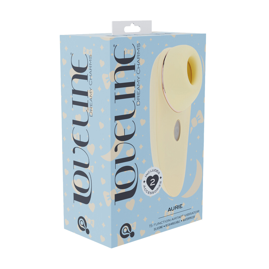 Aurie - AirTap Vibrator met Twee Hoofdaccessoires - Geel - Afbeelding 2
