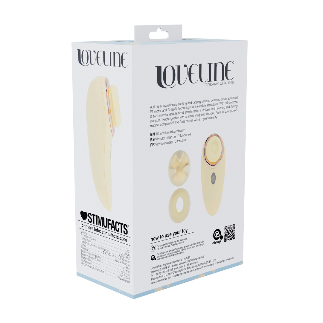 Aurie - AirTap Vibrator met Twee Hoofdaccessoires - Geel - Afbeelding 3