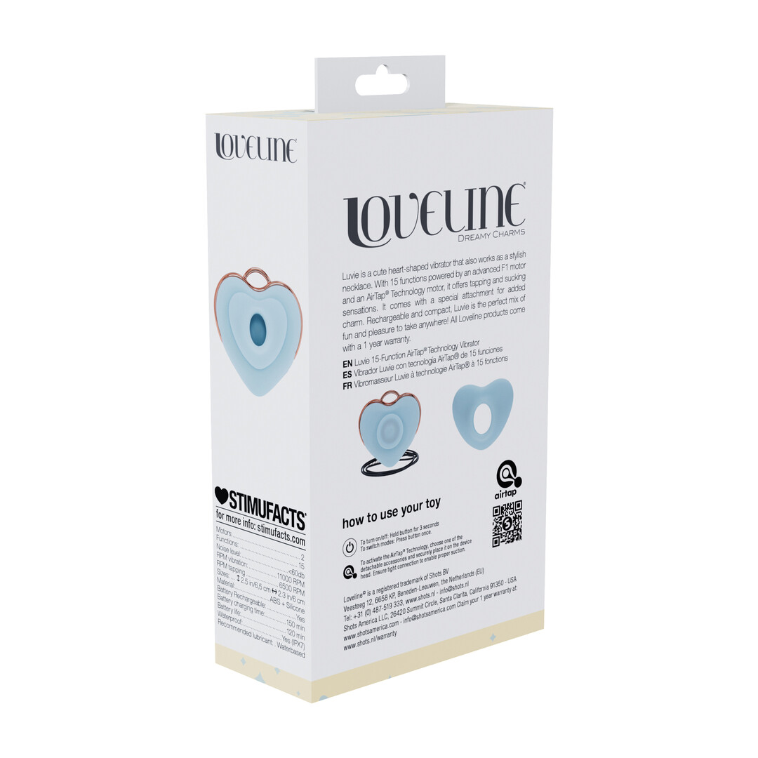 Luvie - Hartvormige AirTap Vibrator - Blauw - Afbeelding 3