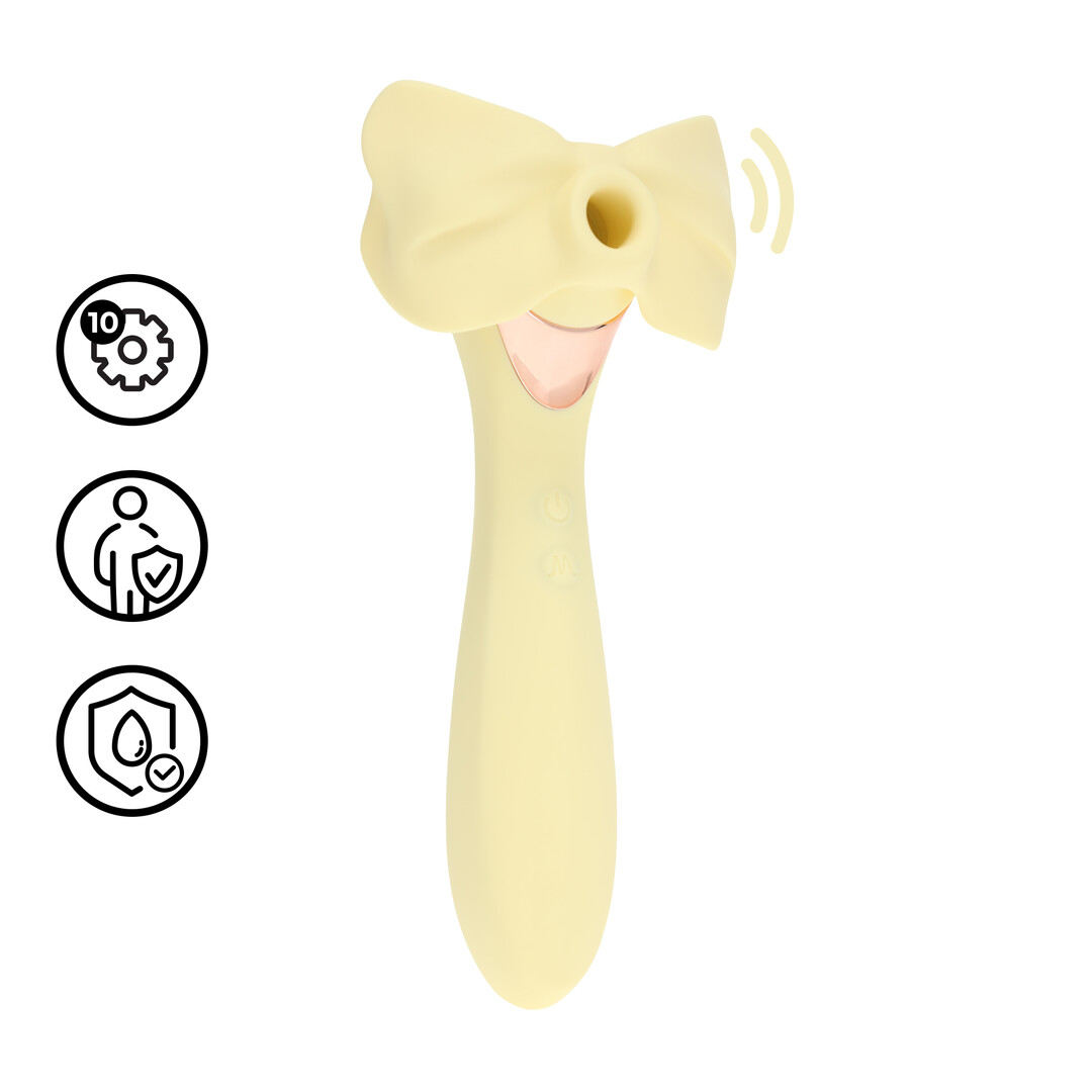 Darling - AirTap Wand Vibrator met Vijf Koppen Accessoires - Geel