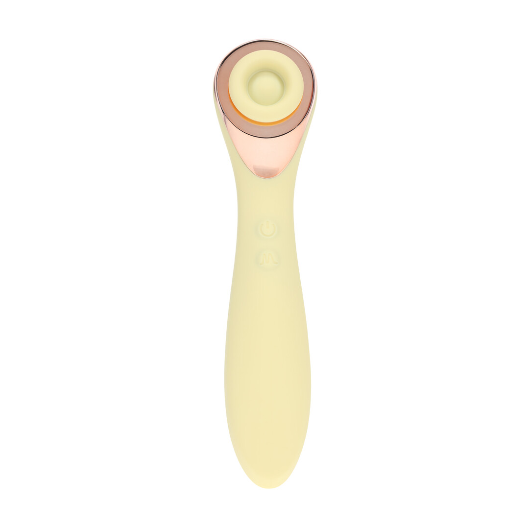 Darling - AirTap Wand Vibrator met Vijf Koppen Accessoires - Geel - Afbeelding 4