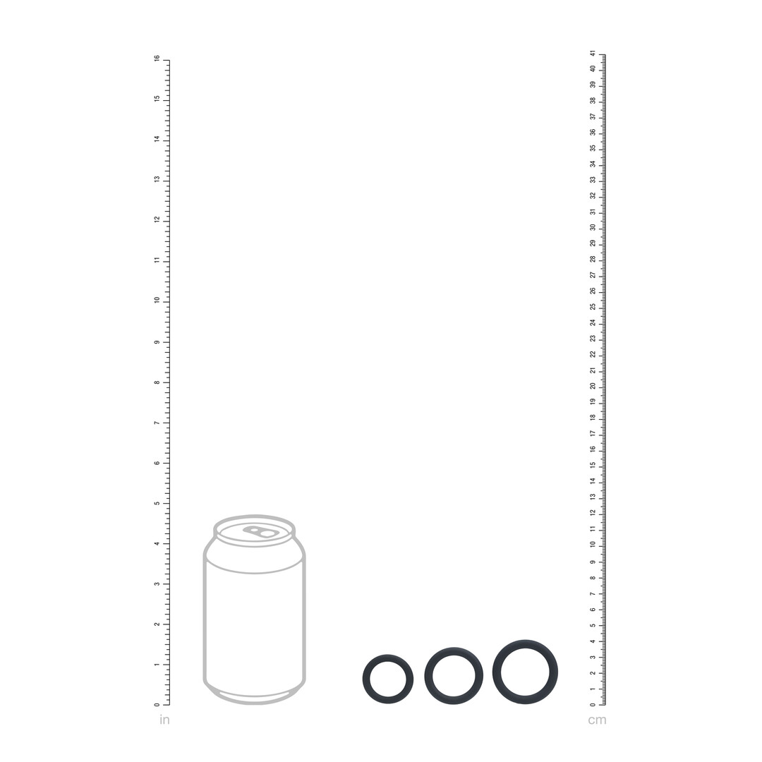Classic Silicone Cockring Set van 3 - XS/S/M - Zwart - Afbeelding 5