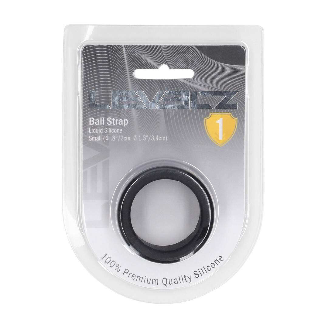 Vloeibare Silicoen Balriem - S - 34mm - Zwart - Afbeelding 2