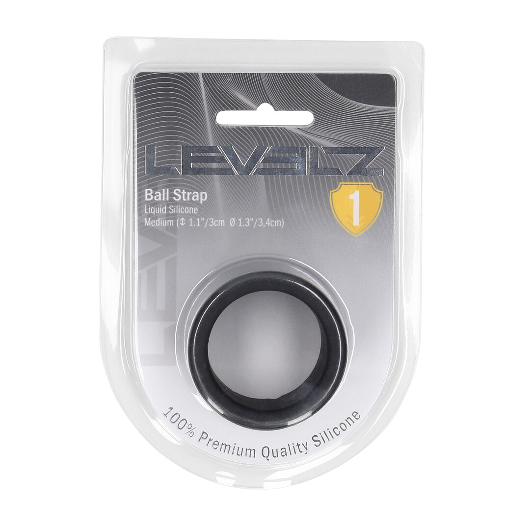 Vloeibare Silicoen Balriem - M - 34mm - Zwart - Afbeelding 2