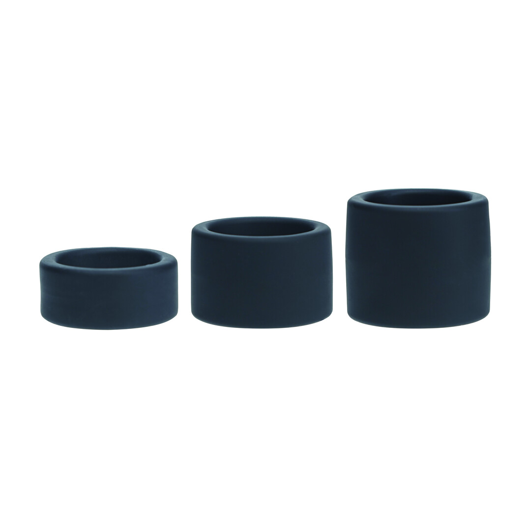 Vloeibare Siliconen Balriem Set van 3 - S/M/L - Zwart - Afbeelding 4