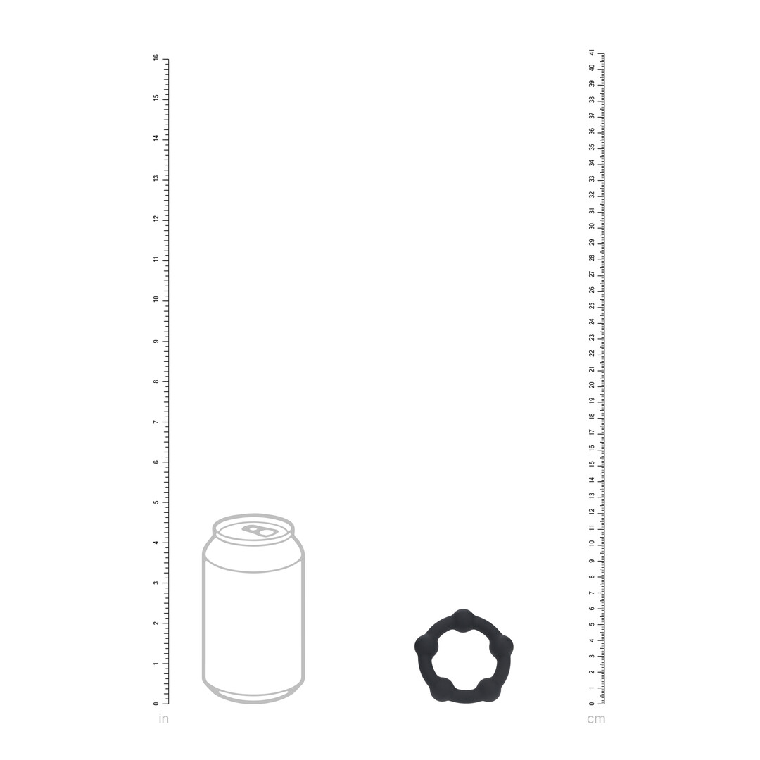 Kralen Silikon Cockring - S - 30mm - Zwart - Afbeelding 4