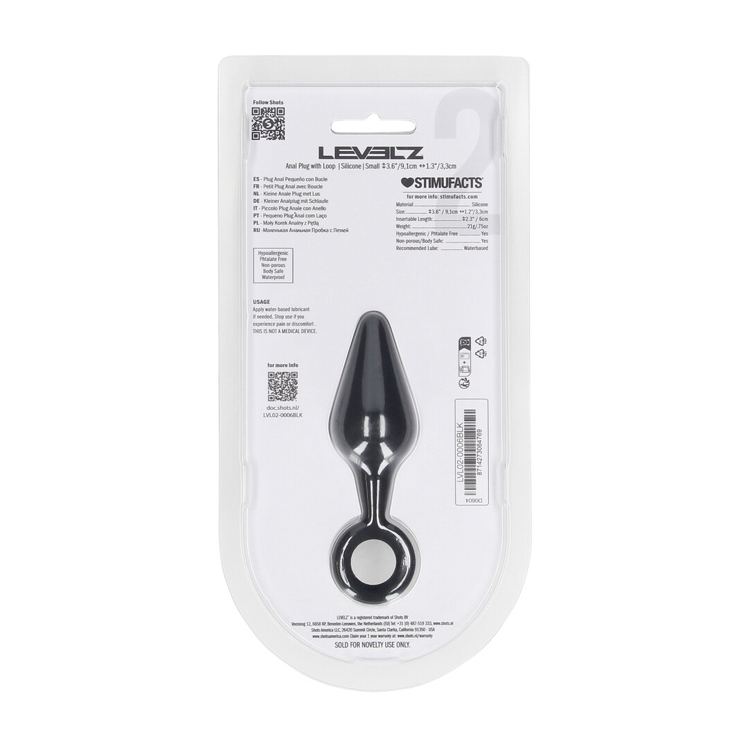 Siliconen Anale Plug met Luss - S - Zwart - Afbeelding 3